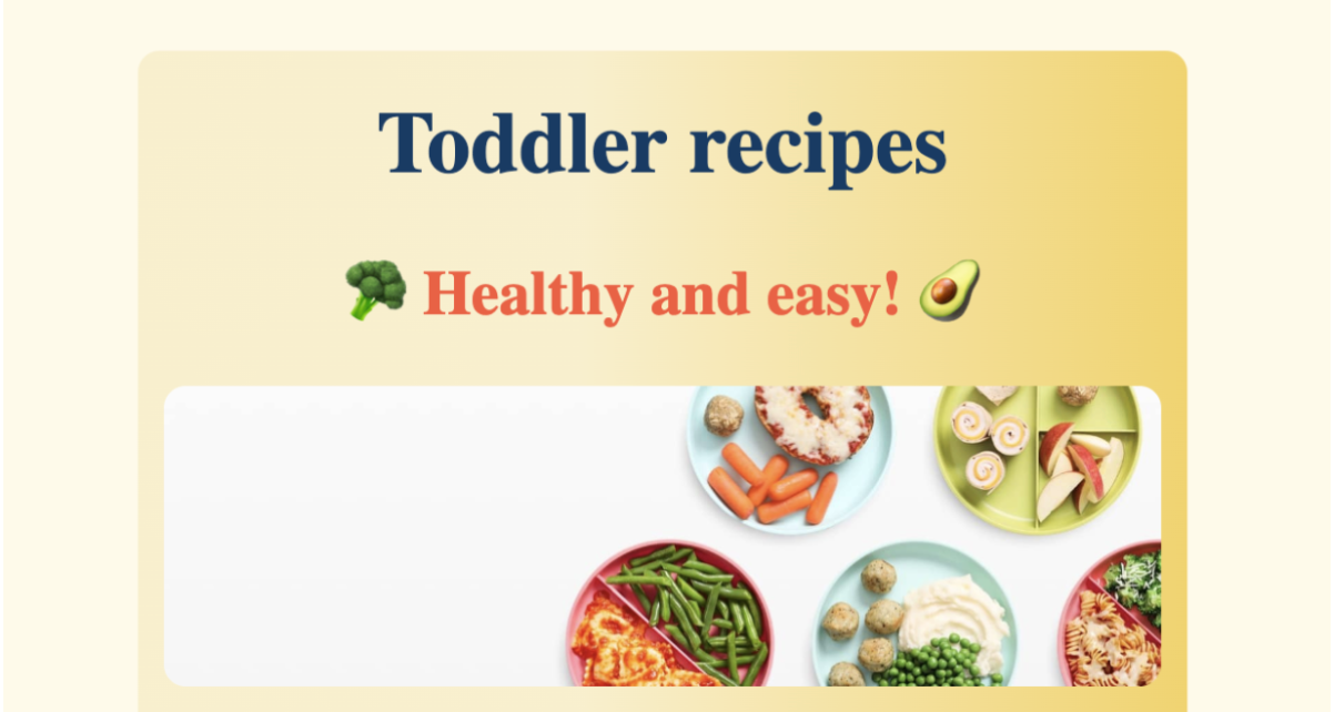 Toddler recipes web-page image